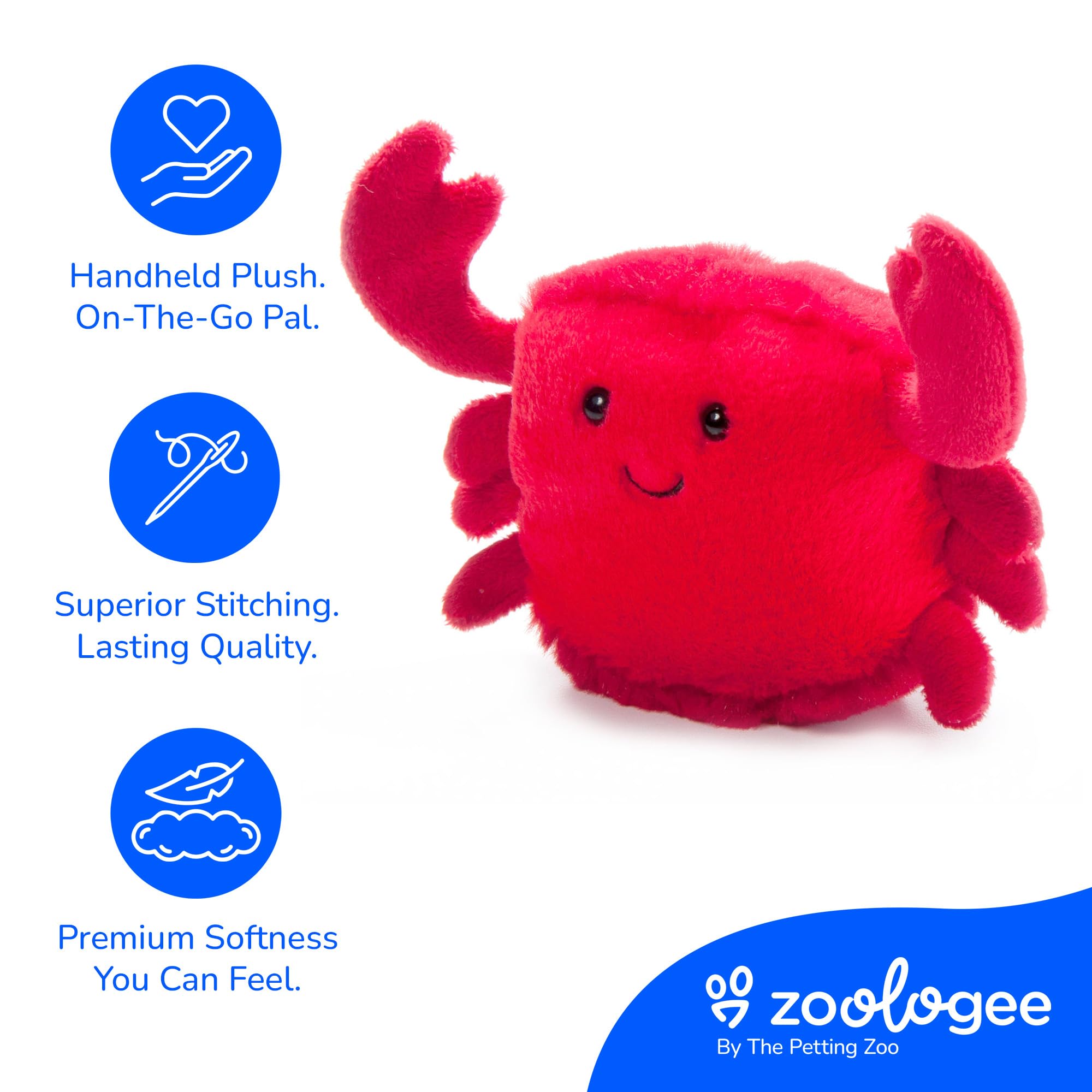 Amazon.com: The Petting Zoo Crab Stuffed Animal Plushie, Nuggetz